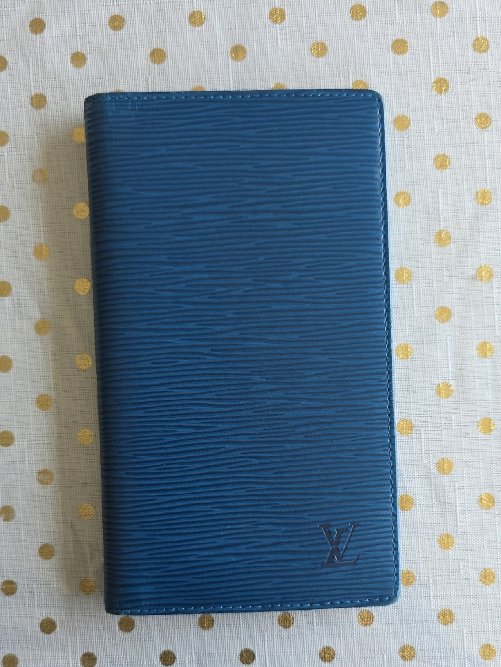 Louis Vuitton Blue Epi Leather Long Wallet with LV Monogram